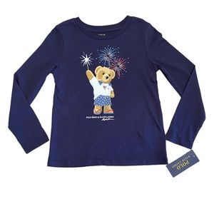 Ralph Lauren Polo Bear Long Sleeve T Shirt NWT Kids Size 5